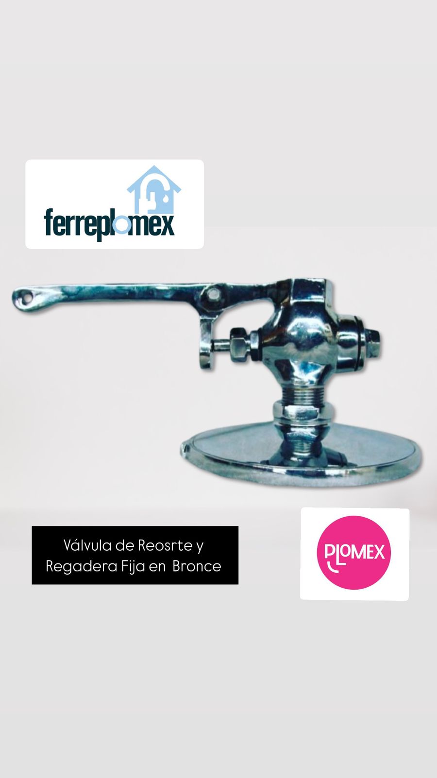 LLAVE DE RESORTE CROMADA CON CADENA Y REGADERA FIJA